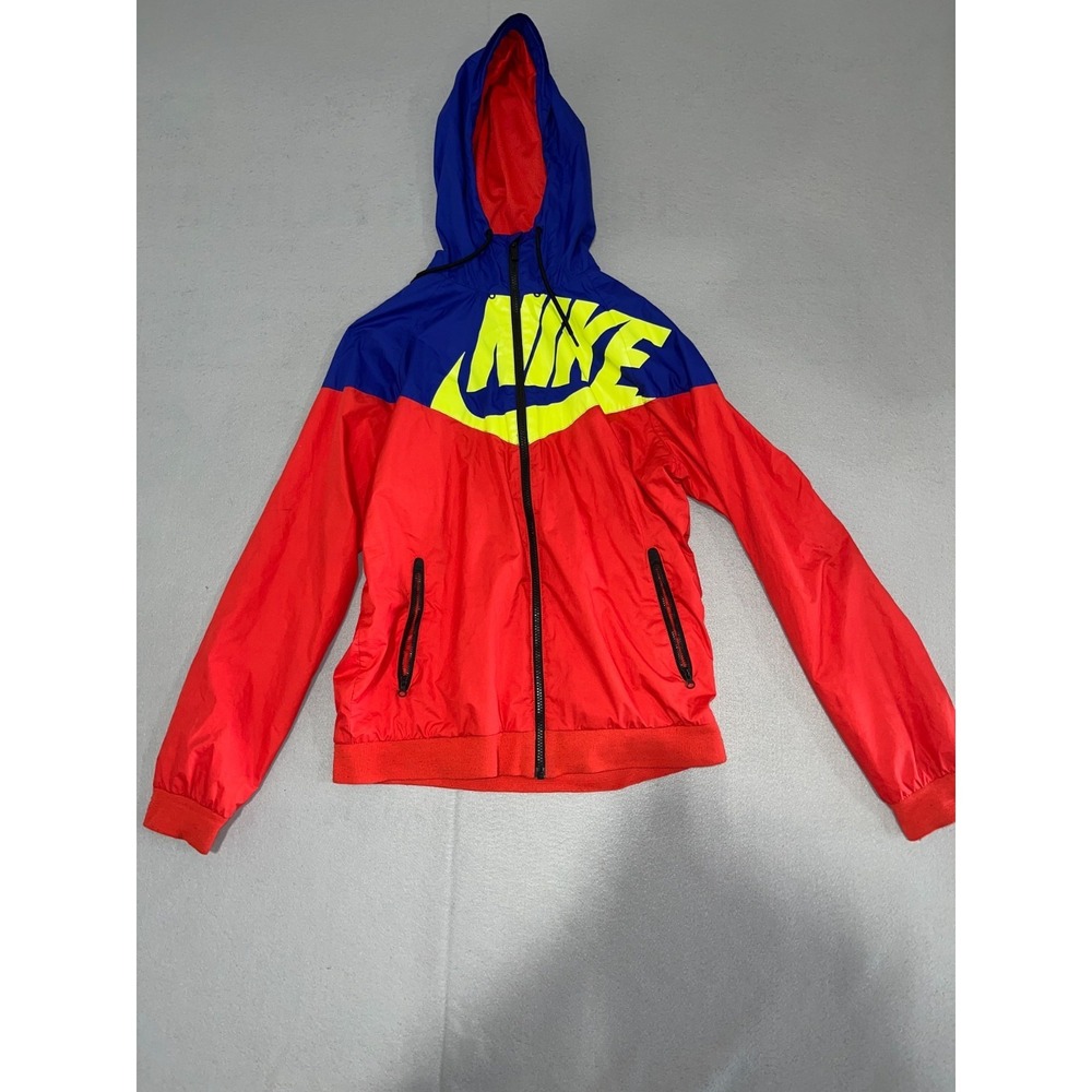 Nike Windbreaker Hoodie Mens Medium Multicolor Colorblock Full Zip Streetwear